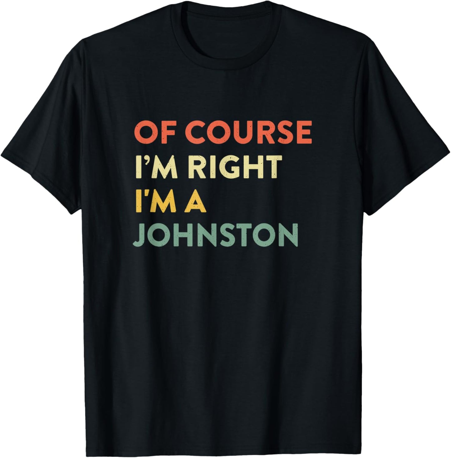 Of Course I'm Right Johnston Last Name Funny Surname Humor