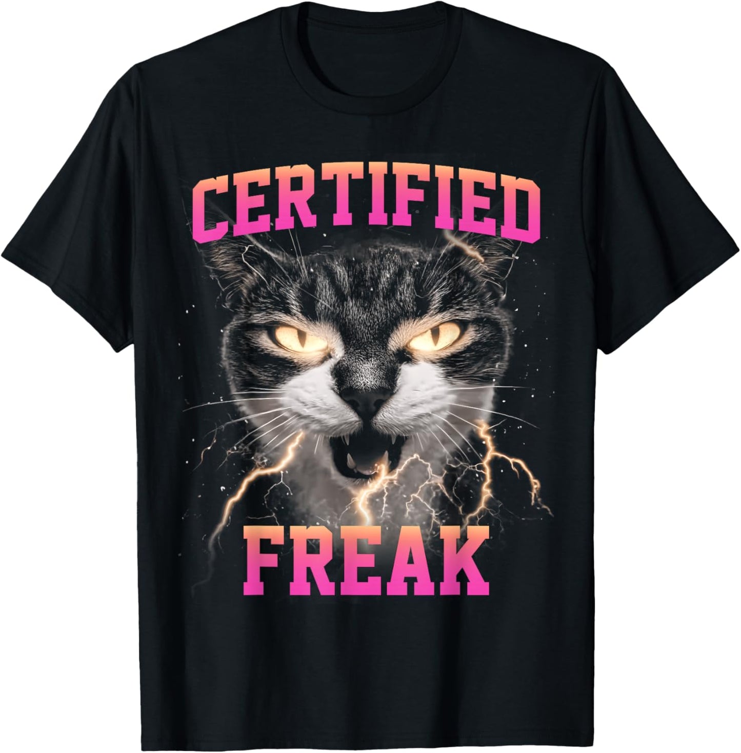 Funny Cat Meme Certified Freak Eat Cement Cursed