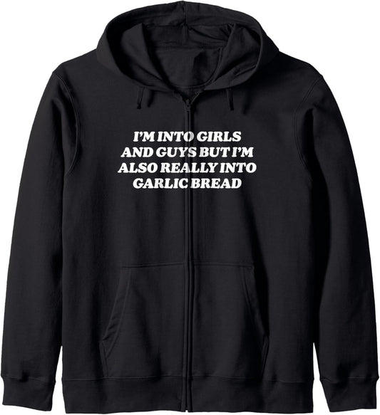 Garlic Bread Meme Bisexual Gay Lesbian Food Foodie Humor Zip Hoodie