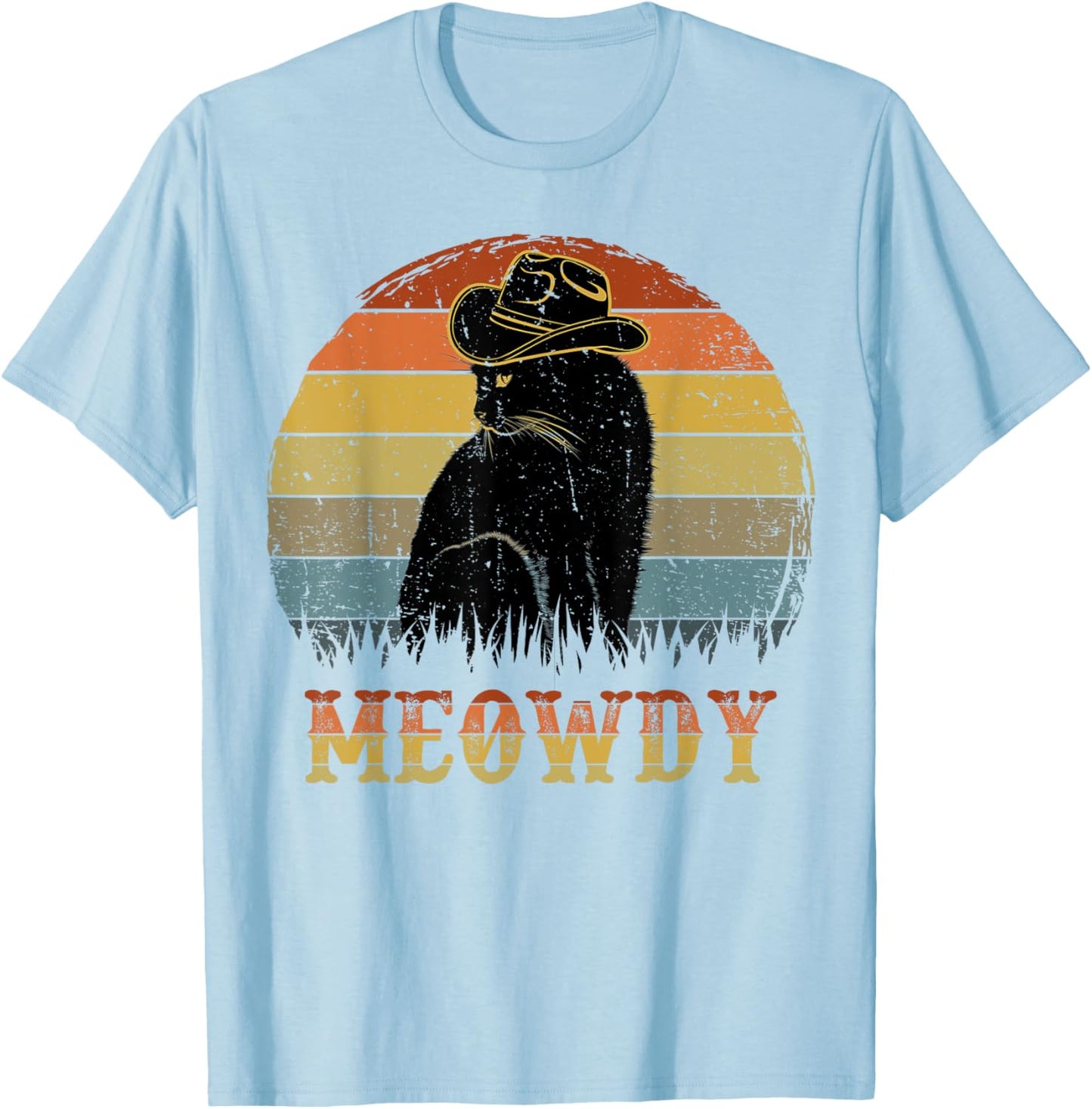 Meowdy - Funny Mashup Between Meow and Howdy Black Cat Meme